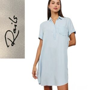 Rails Valerie Chambray Shirt Dress | Acid Wash | Size Large
